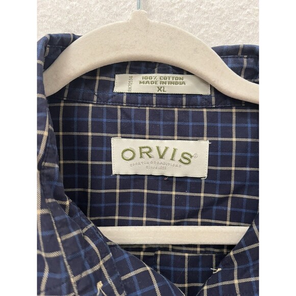 Orvis Blue Plaid Casual Button Down Shirt - Picture 3 of 7